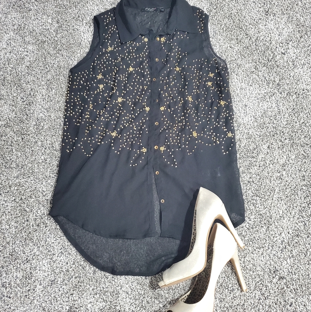 Sheer button blouse - Picture 2 of 6